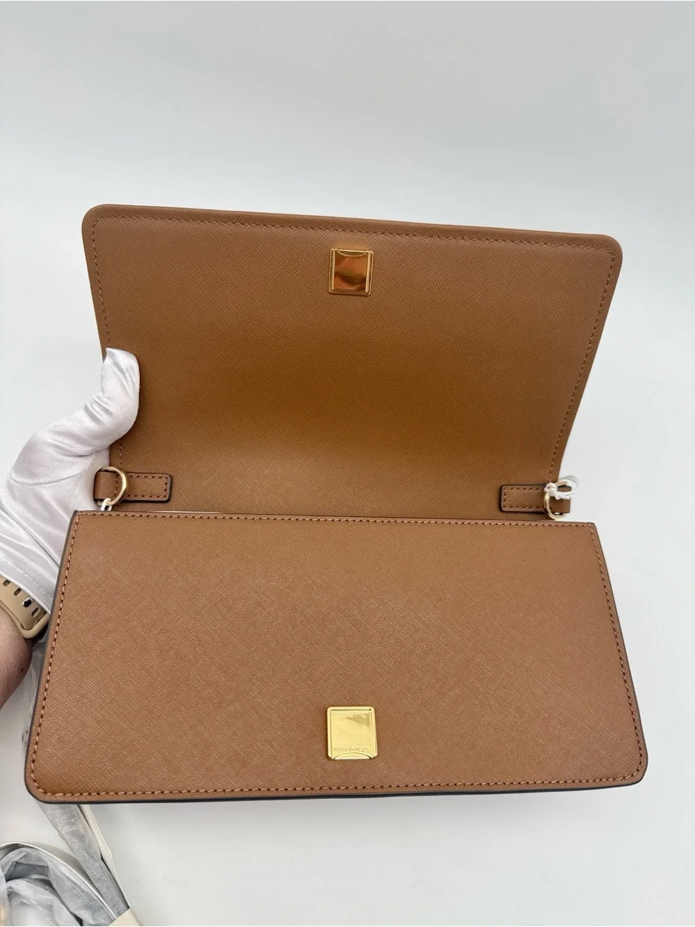 Tory Burch Leather Convertible Crossbody Shoulder Bag Moose